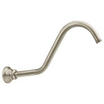 Moen - Moen Waterhill Brushed Nickel  14" Shower Arm S113BN - Vintage and full of character, Waterhill bath faucets and accessories bring provincial elegance to today's more traditional homes. Period-era details like a gooseneck spout and top finial give each faucet an authentic feel.