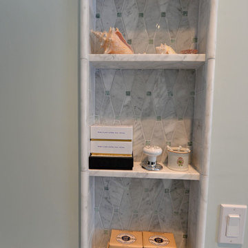 Master bath remodel in Carrera Marble