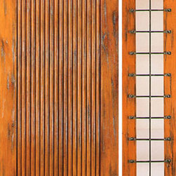 Prehung Door with One Sidelite, Exterior, Knotty Alder Tambour - Front Doors