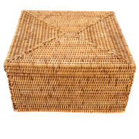 Artifacts Rattan™  Storage Box With Lid, Letter File, Honey Brown