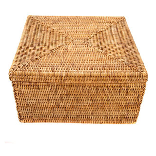 Artifacts Rattan™ Storage Box With Lid, Letter File - Tropical - Storage  Bins And Boxes - by Artifacts Trading Company