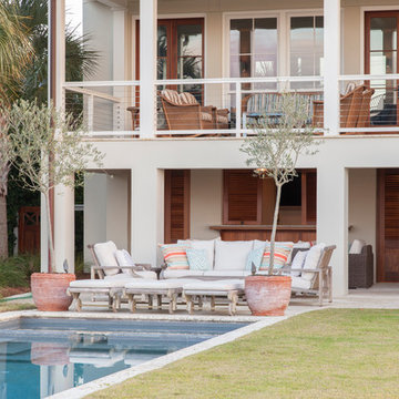Sullivans Island Home with Great Outdoor Living Spaces - Pool Lounging Areas