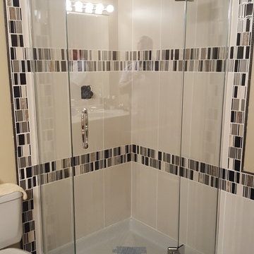 Neo angle glass shower