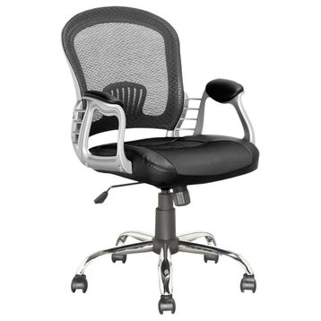 Workspace Office Chair, Black Leatherette and Mesh