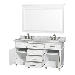 Ackley 60 inch White Finish Double Sink Bathroom Vanity - Bathroom Vanities And Sink Consoles