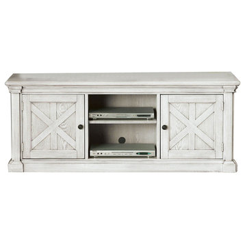 60"Wooden TV Stand, Antique White Finish, 60"Length