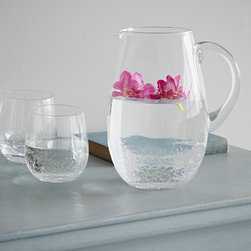 Crackle Glass Water Jug - Jugs
