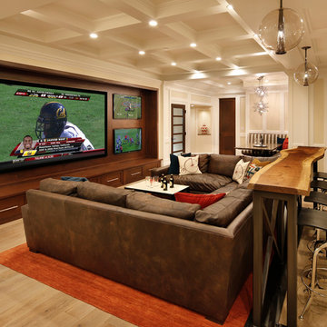 Family Room, Home Theater and Bar