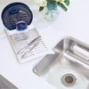 iDesign Austin Compact Dish Drainer for Kitchen Sink, Matte Satin and White