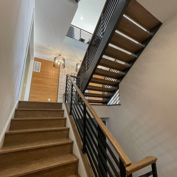 Project #113 | Freestanding Open-Riser Staircase with Twin Stringers