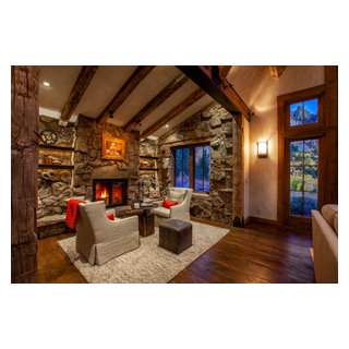 Telluride Cabin - Rustic - Living Room - Denver - by Artisan Builders ...
