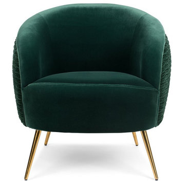 Curved Dark Green Lounge Chair | Bold Monkey So Curvy
