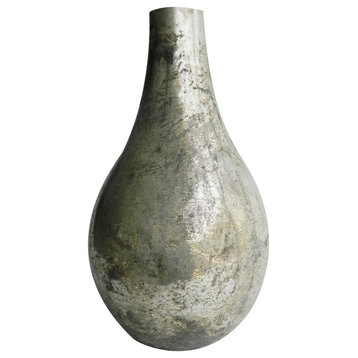 A&B Home Metallic Vintage Mercury Glass Vase 7"X12.5"