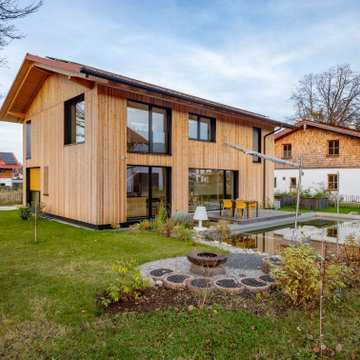 Holzhaus Siegsdorf Gartenansicht
