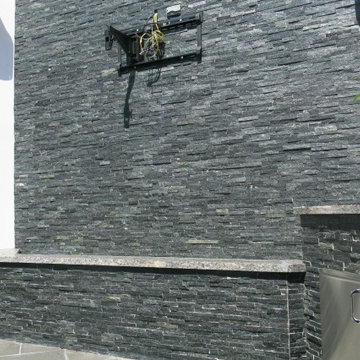 Patio with Royal Black Unitek Natural Stone Panels