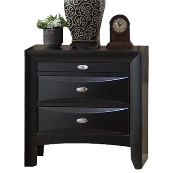 Acme Ireland 3-Drawer Nightstand in Black with Pull-out Tray 04163 EST SHIP TIME