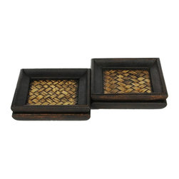 Cane and Wood Coasters - Bathroom Accessories