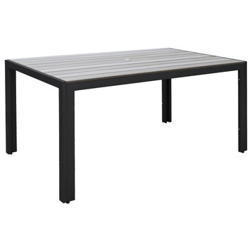 CorLiving Gallant Sun Bleached Black Outdoor Dining Table