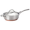 Nouvelle Copper Stainless Steel 3-Quart Covered Saute With Helper Handle
