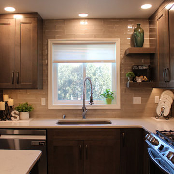 Stunning Kitchen Transformation Done in Ebony, White and Shale Colors