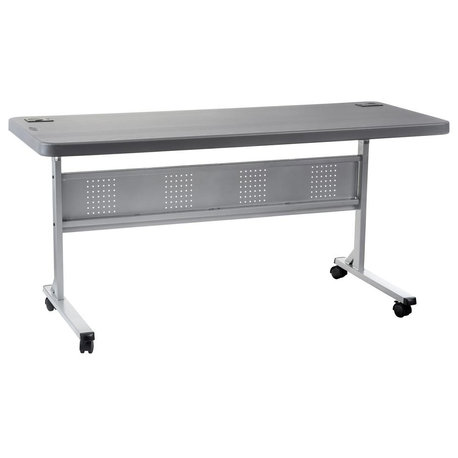 NPS® 24 x 60 Flip-N-Store Training Table, Charcoal Slate