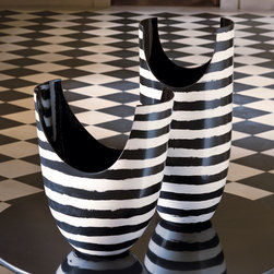 Scoop Vase-Black/White-Low: ShopTen 25 | Interior Design Dallas TX | - Vases