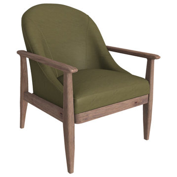 Elena Leather Lounge Chair, Finish Shown: Shiitake, Leather Shown: Fern