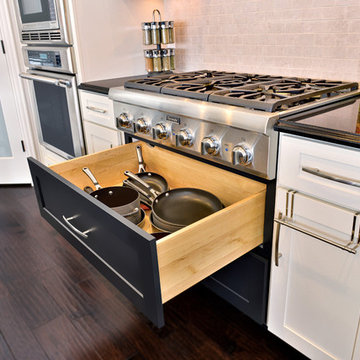 Black and White Open Floor Plan Kitchen