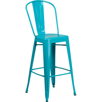 Flash Furniture Commercial 30" Crystal Teal-Blue Barstool