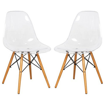 LeisureMod Dover Molded Side Chair, Set of 2