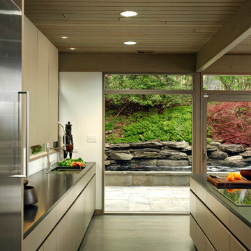 Great Falls, Virginia - Contemporary - Kitchen with Outdoor View