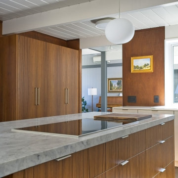 Eichler Remodel - Kitchen Island and induction cooktop