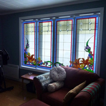Rail-Mounted Stained Glass Window