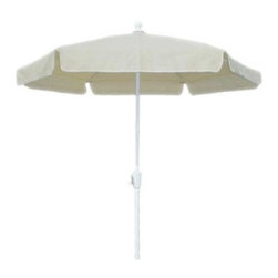 FiberBuilt Umbrellas LLC - FiberBuilt Umbrella 7.5 Foot Hexagonal Natural Aluminium Base Garden Umbrella - Outdoor Umbrellas