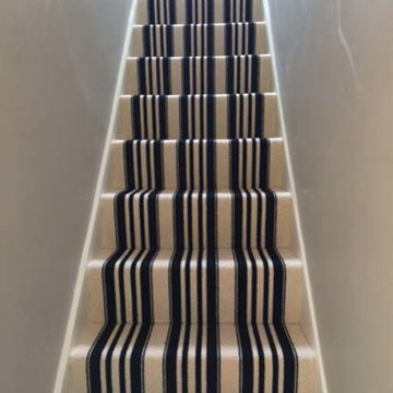Black & White Stripe Carpet to Stairs and Landings