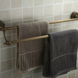 Antique Brass Finish Wall-mounted Double Towel Bar TAB2003 - Bathroom Accessories