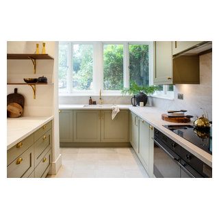 Mackintosh Shaker Kitchen in Sage Green and Walnut, Alexandra Palace ...