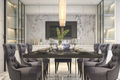 Transitional dining room photo in New York