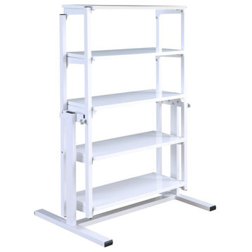 32 Convertible Bookshelf And Dining Table, 8473-Dt-Wht