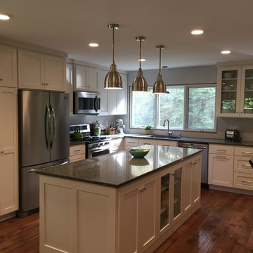 White Enamel Shaker Style Kitchen with HanStone Quartz Countertops- St. Paul