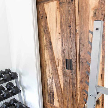 Sliding Barn Door - Bi-Part Z's Reclaimed Tobacco Barn Rough Grey/Smooth Brown