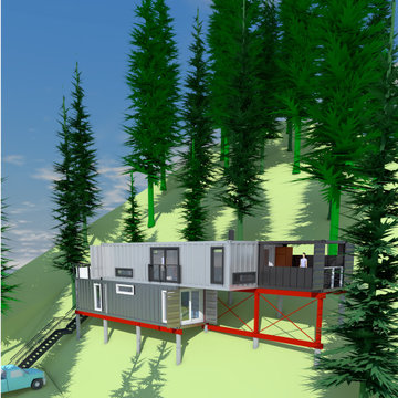 project 145 : a low impact home made with shipping containers
