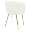 Lindsey Contemporary Chair by LumiSource, Gold Metal, Cream Velvet
