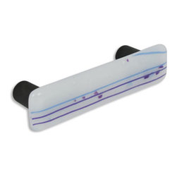 CKP - Art Glass Pull, Purple Confetti, Oil-Rubbed Bronze Base - Cabinet And Drawer Handle Pulls