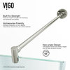 VIGO Frameless Neo-Angle 3/8" Shower, Brushed Nickel, 38", Without Base