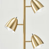 Brightech Jacob, LED Floor Lamp, Modern Adjustable 3 Light Tree, Brass