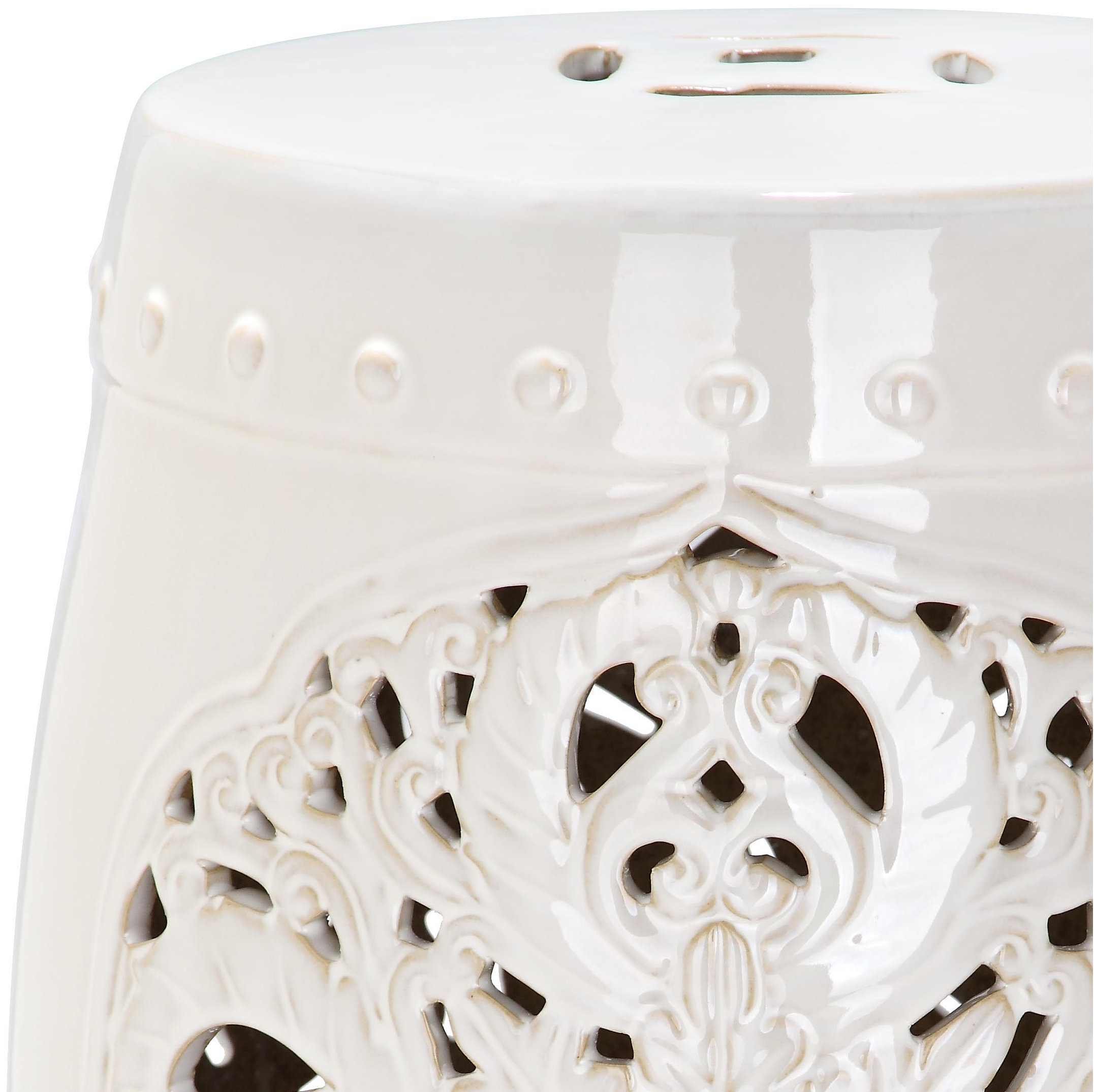 Flora Garden Stool in Cream