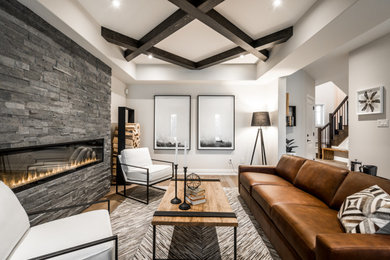 Family room - rustic family room idea in Toronto