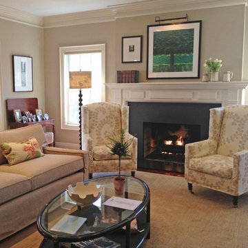 Charming Traditional Living Room with Cozy Fireplace