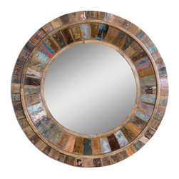 32 in. x 32 in. Reclaimed Wood Framed Mirror - Wall Mirrors